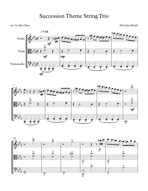 Succession Theme (arr. Alex Shor)