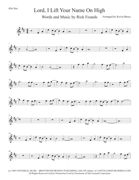 Lord, I Lift Your Name On High (arr. Kevin Busse)