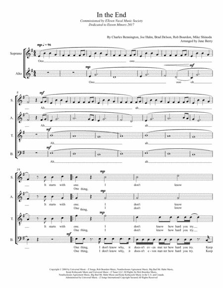 In The End (arr. Jane Berry)