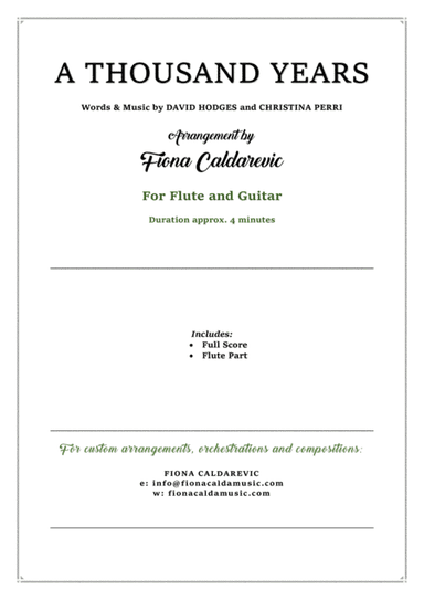 A Thousand Years (arr. Fiona Caldarevic)