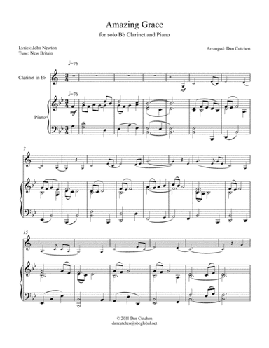 Bb Clarinet - "Theme and Variations on Amazing Grace" (arr. Dan Cutchen)