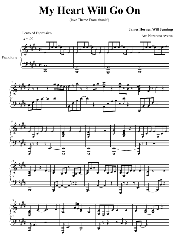 My Heart Will Go On (love Theme From 'titanic') (arr. Nazareno Aversa)