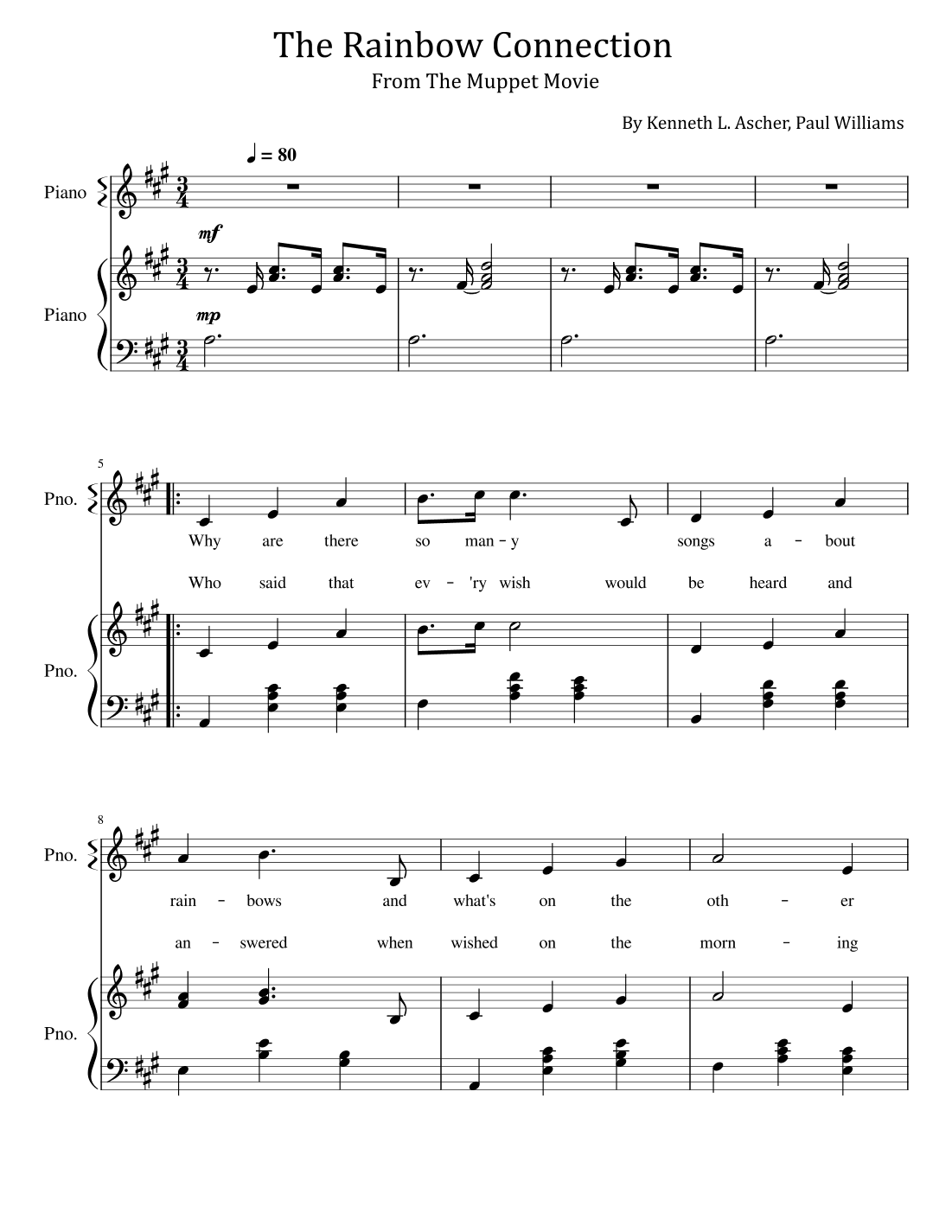 The Rainbow Connection (arr. poon)