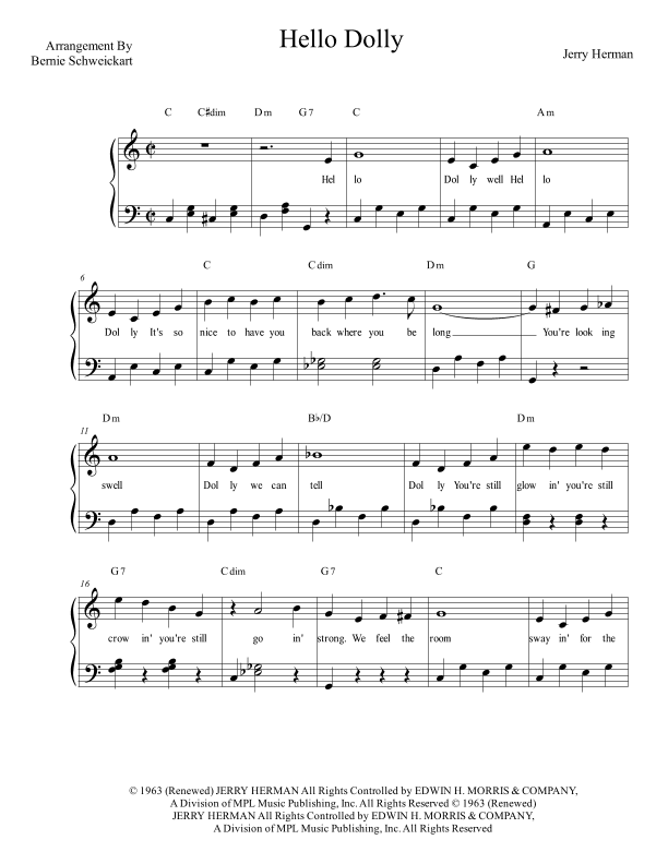 Hello, Dolly! (arr. Bernie Schweickart)