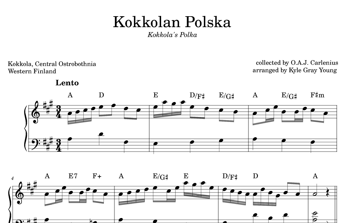 Kokkolan Polska (Kokkola’s Polka) (piano solo) (arr. Kyle Gray Young)
