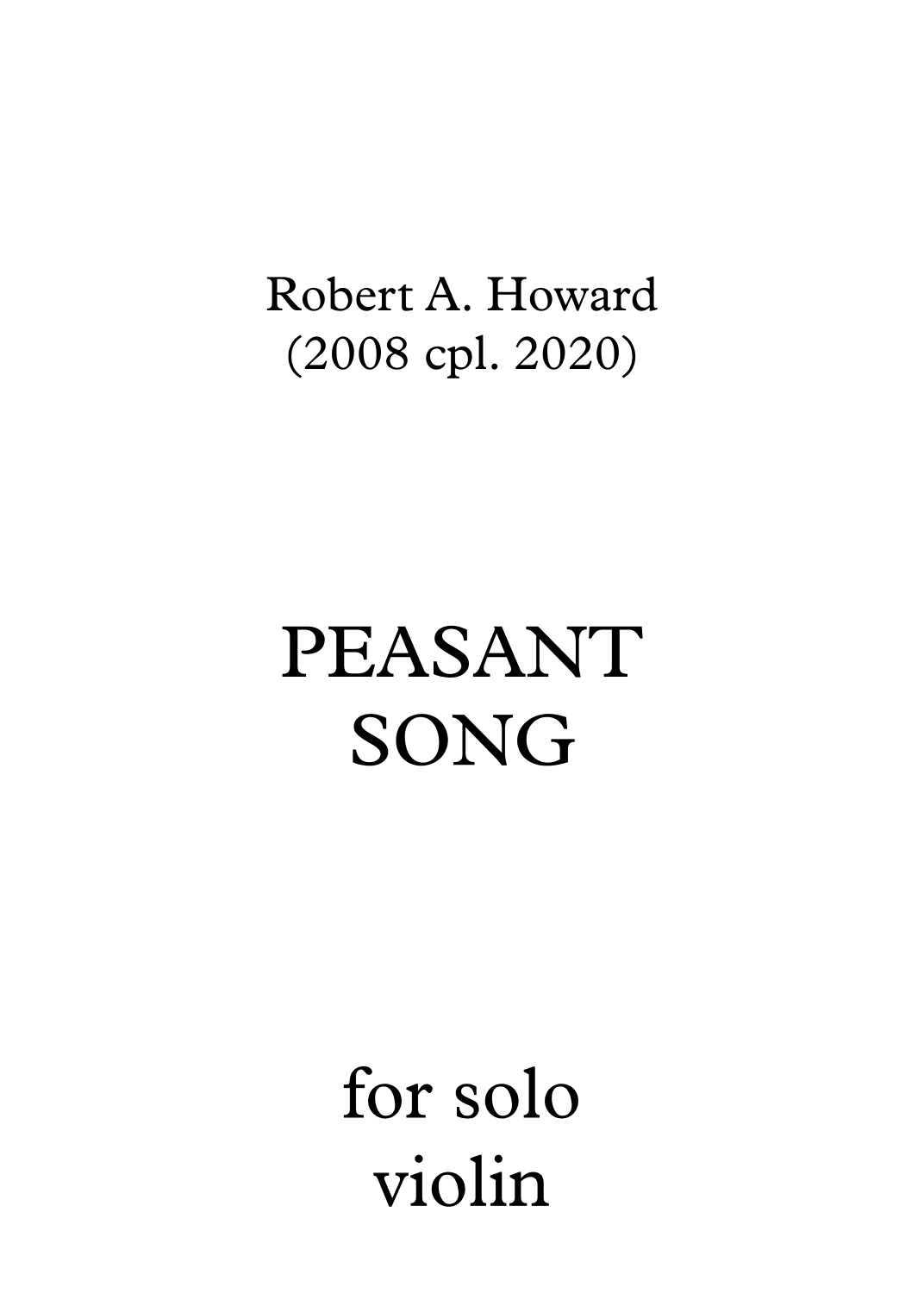 Peasant Song