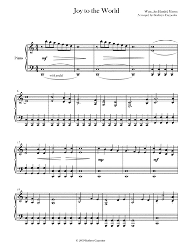 Joy to the World (Piano) (arr. Kathryn Carpenter)