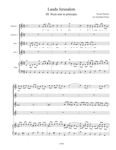 Sicut erat in principio (from Lauda Jerusalem) (arr. ed. Elizabeth Fisher)