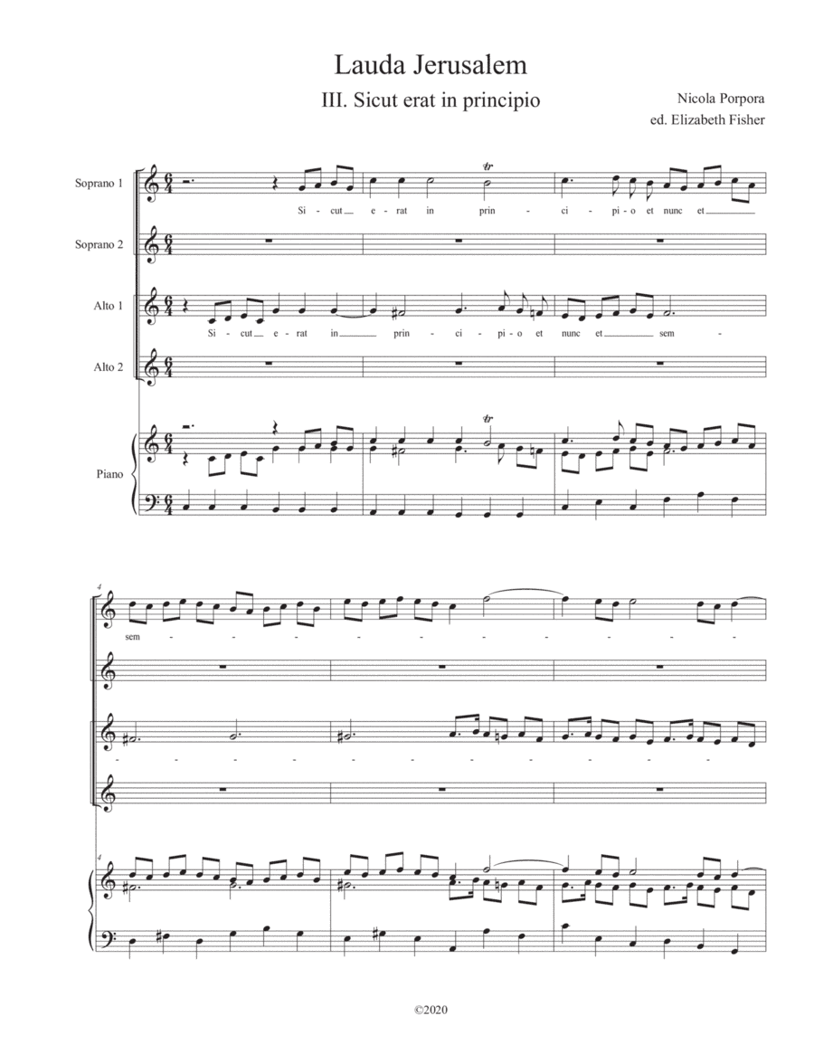 Sicut erat in principio (from Lauda Jerusalem) (arr. ed. Elizabeth Fisher)