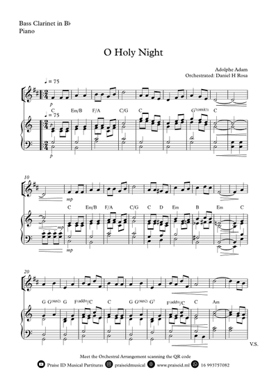 O Holy NIght - Christmas Carol - Bass Clarinet and Piano (arr. Daniel H Rosa)