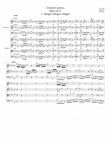 Concerto grosso, Op.6, no.5 (Original) (arr. Gil Garty)