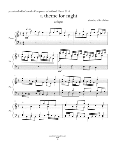 A Theme for Night: a fugue