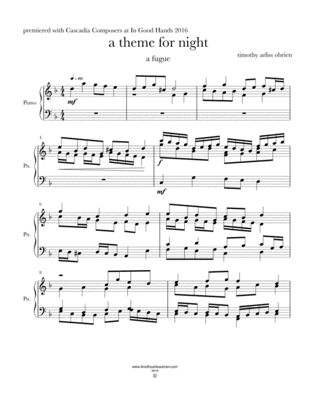 A Theme for Night: a fugue