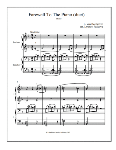 Farewell To The Piano (duet) (arr. Lyubov Paskova)