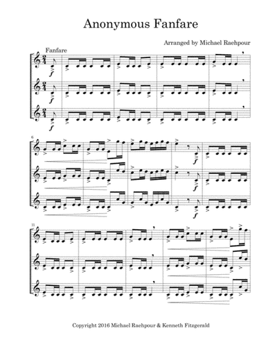Anonymous Fanfare - Trumpet Trio (arr. Michael Raehpour)