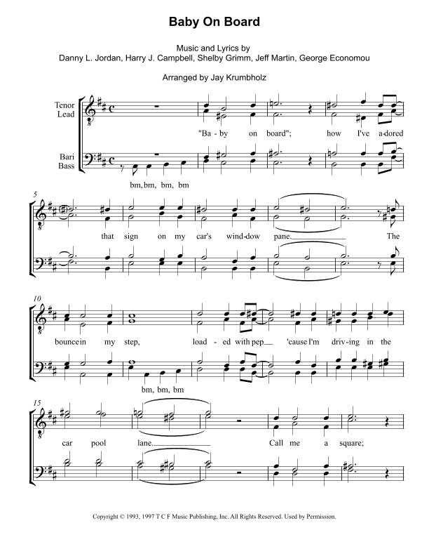 Baby On Board (arr. Jay Krumbholz)