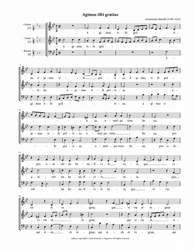 Agimus tibi gratias (Metallo) - ATB (arr. Aristotle A. Esguerra)