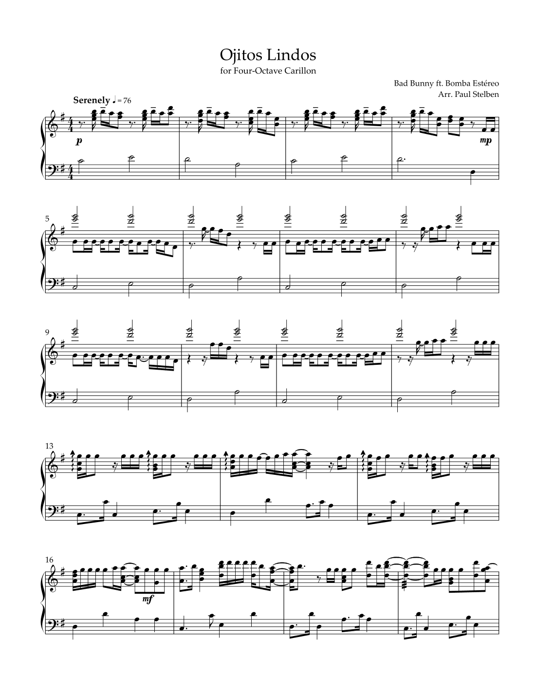 Ojitos Lindos (arr. Paul Stelben)