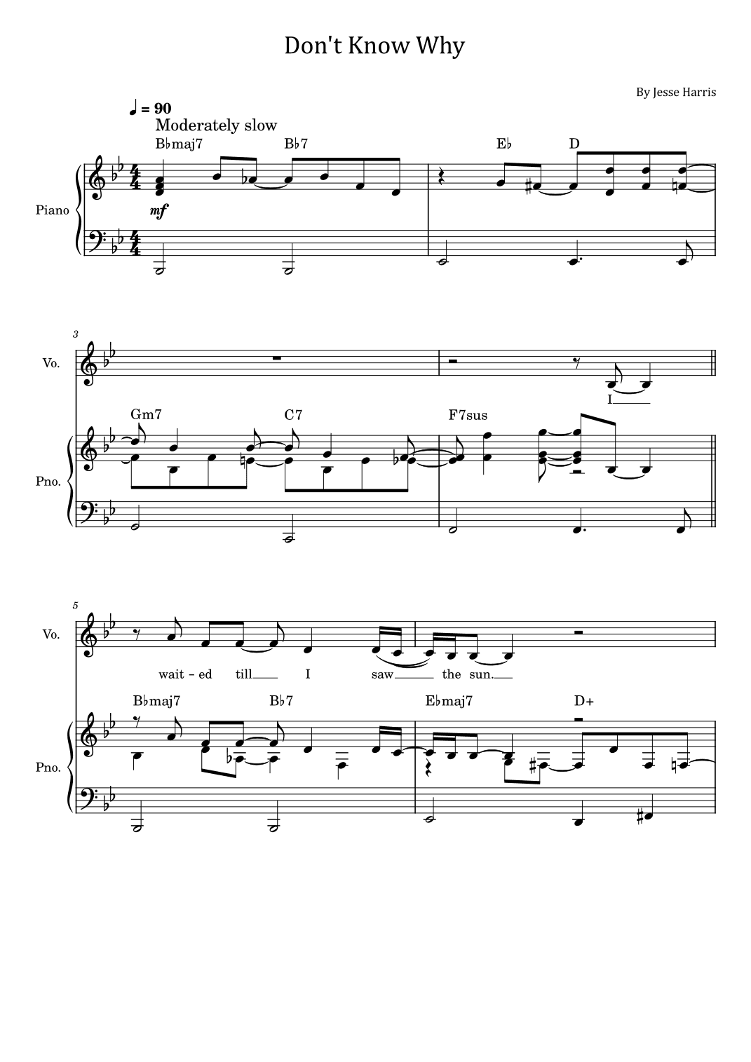 Don't Know Why (arr. poon)