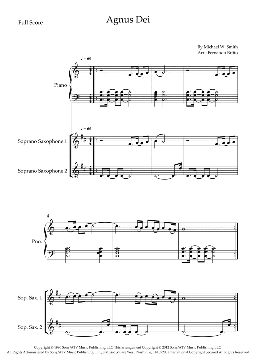 Agnus Dei (arr. Fernando Britto)