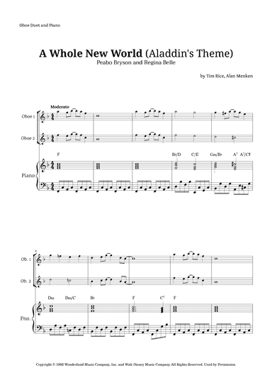 A Whole New World (aladdin's Theme) (arr. Langanho)