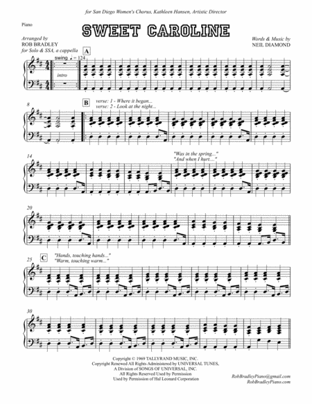 Sweet Caroline (arr. Rob Bradley)