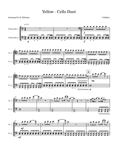 Yellow (arr. K. Speck)