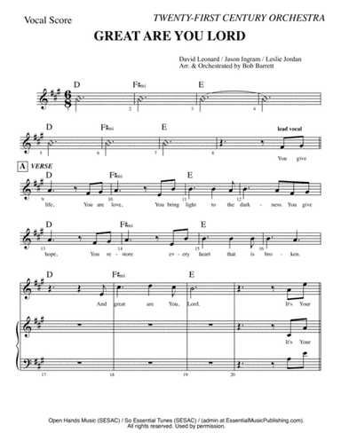 Great Are You Lord (arr. Bob Barrett)