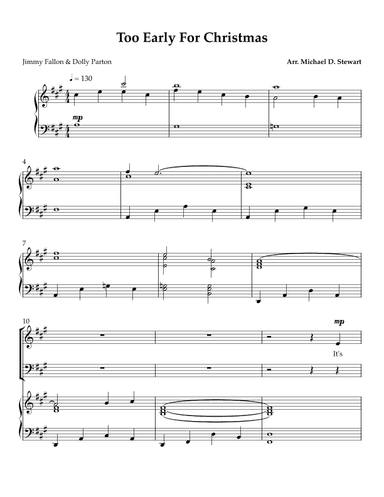 Too Early For Christmas (arr. Michael D Stewart)