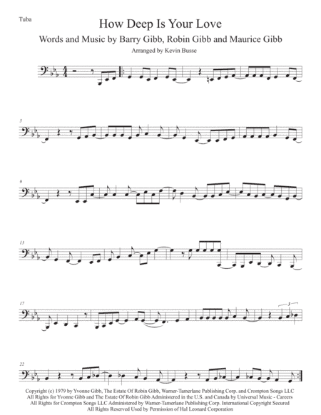 How Deep Is Your Love  from the Motion Picture SATURDAY NIGHT FEVER (arr. Kevin Busse)