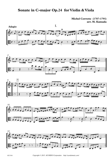 Sonate in C-major Op.24 for Violin & Viola (arr. Mikio Kamada)
