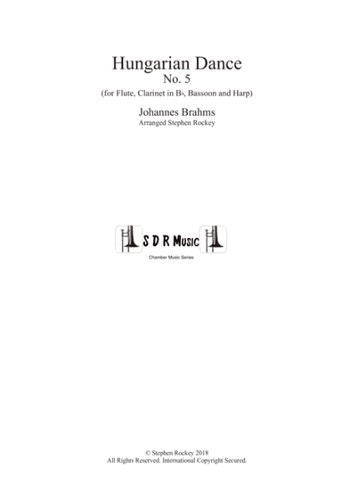 Hungarian Dance No. 5 for Flute, Clarinet in Bb, Bassoon and Harp (arr. Arranged by Stephen Rockey)