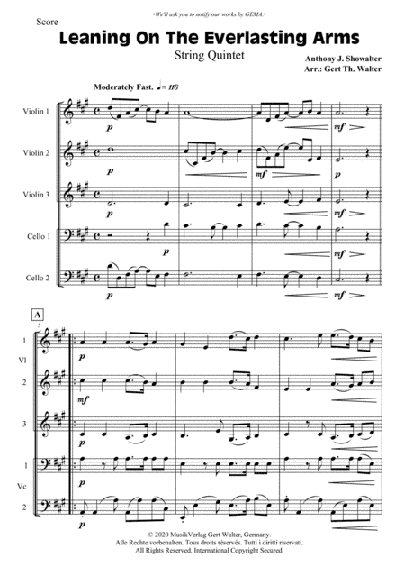 Leaning On The Everlasting Arms (arr. Gert Th. Walter)