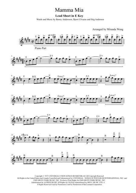 Mamma Mia (arr. Miranda Wong)