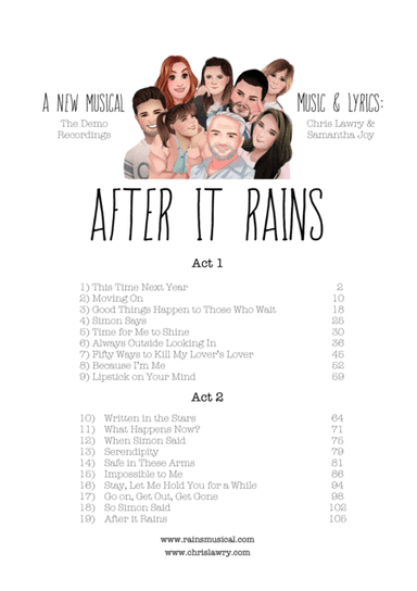 After it Rains - A New Musical - Piano/Vocal Score PDF (the full musical)