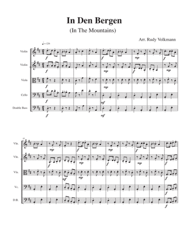 In Den Bergen for String Orchestra (arr. Rudy Volkmann)