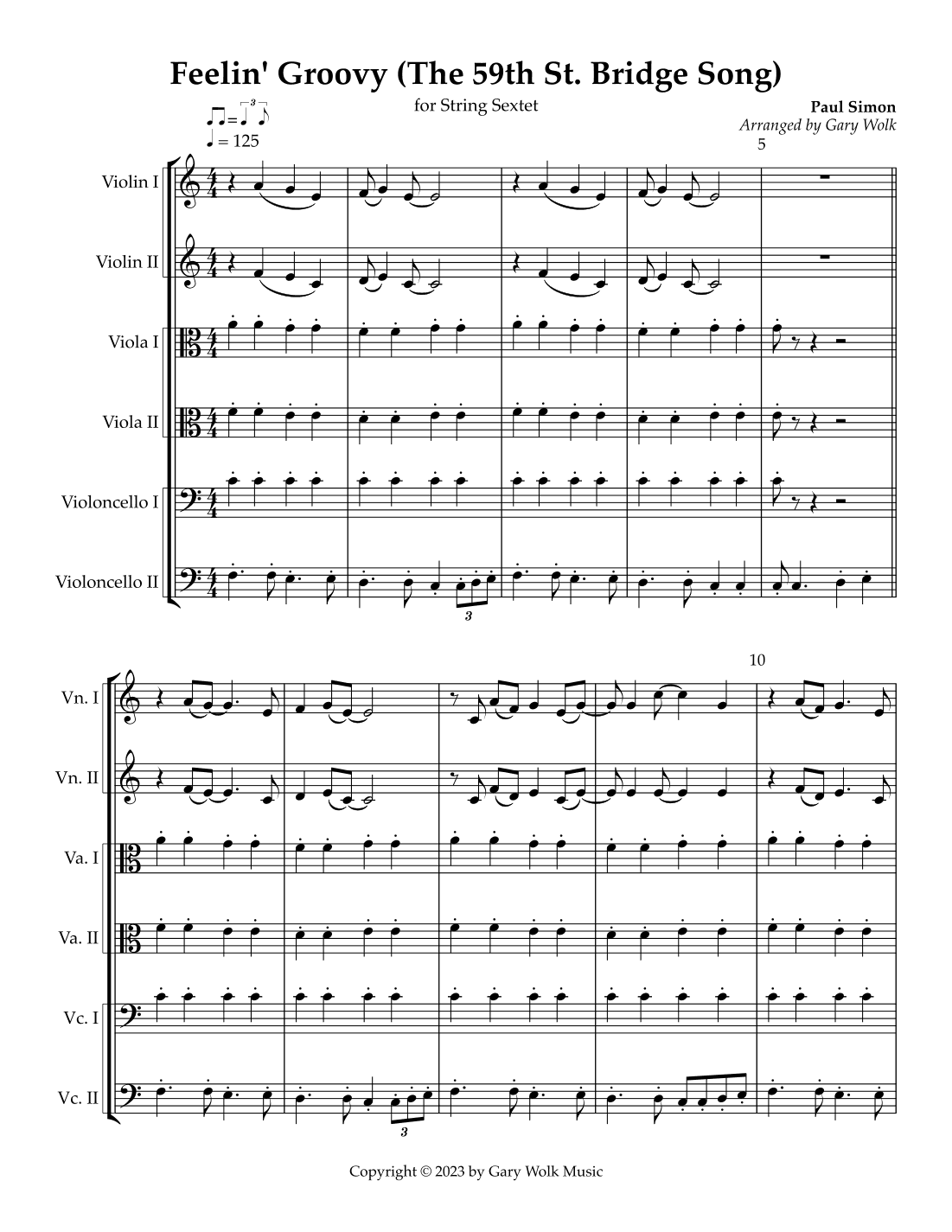 The 59th Street Bridge Song (feelin' Groovy) (arr. Gary Wolk)