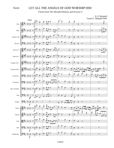 Let All the Angels of God Worship Him, from The Messiah Oratorio. Advanced symphony orchestra. (arr. Laura C. Quijada Ortíz)