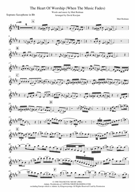 The Heart Of Worship (when The Music Fades) (arr. David Kocijan)