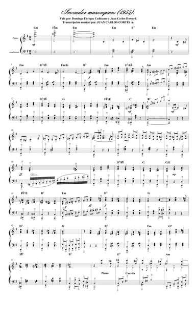 Trovador mazorquero. Vals por: Domingo Enrique Cadícamo y Juan Carlos Howard. (arr. Juan Carlos Cortés A.)