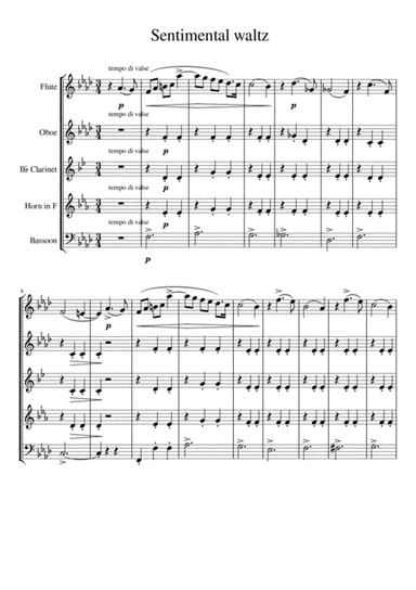 Sentimental waltz arranged for wood quintet (arr. Dmitriy Gonchar)
