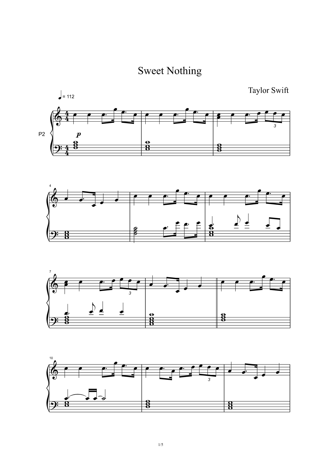 Sweet Nothing (arr. Taylor Swift)