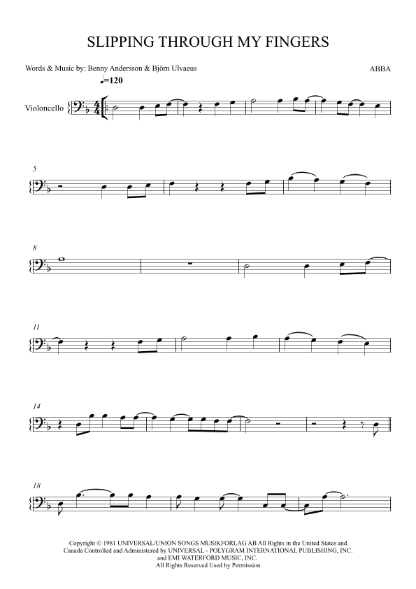 Slipping Through My Fingers (arr. Karen Gueiros)