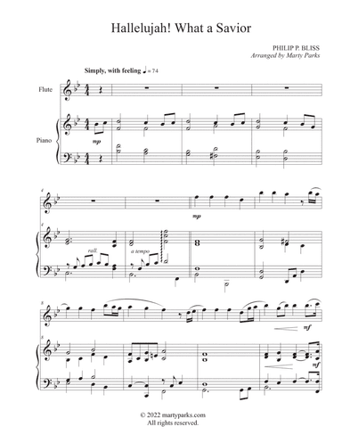 Hallelujah! What a Savior (Flute-Piano) (arr. Marty Parks)