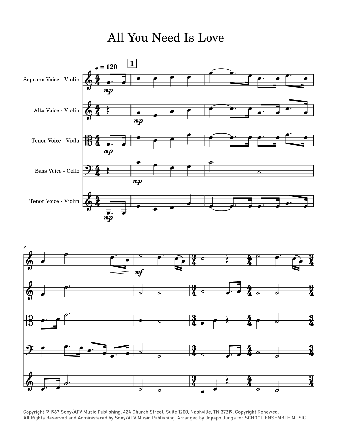 All You Need Is Love (arr. Joseph Judge)