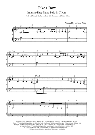 Take A Bow (arr. Miranda Wong)