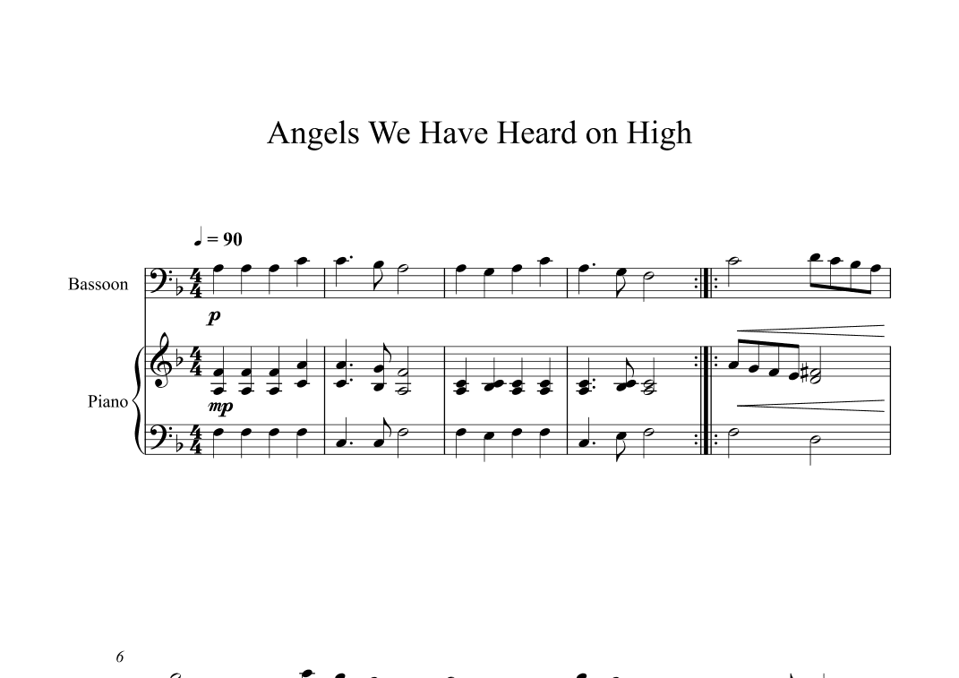 Angels We Have Heard on High (Bassoon + Piano) (arr. Digital Book Music)