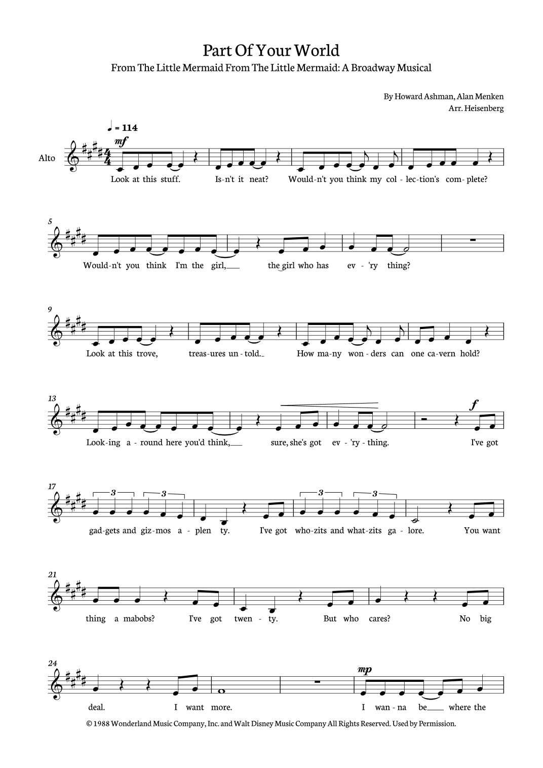 Part Of Your World (arr. Heisenberg)