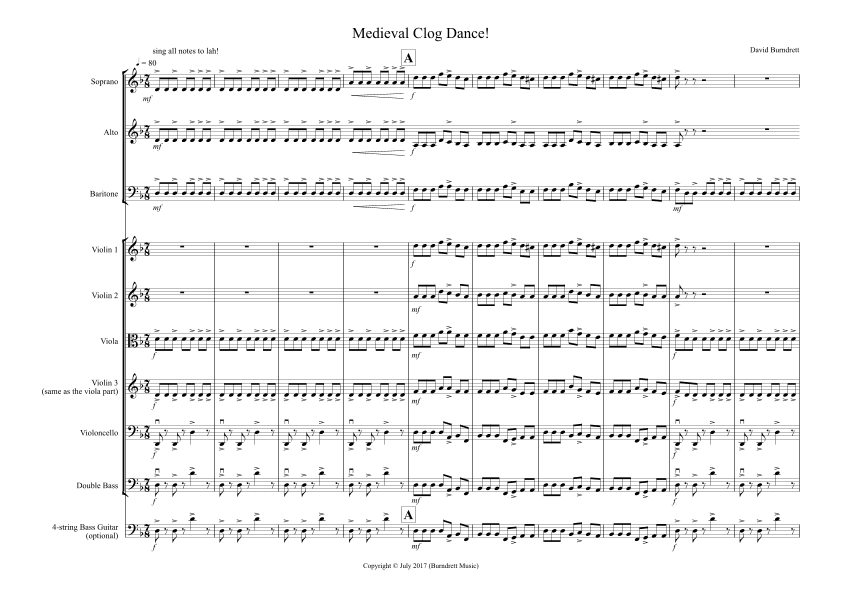 Medieval Clog Dance! for Choir (SAB) and String Orchestra