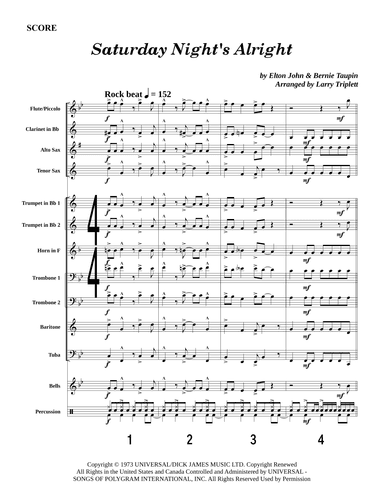 Saturday Night's Alright (for Fighting) (arr. Larry Triplett)